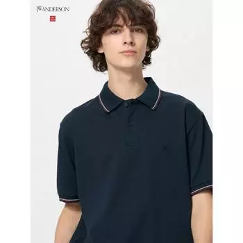 Uniqlo Рубашка поло из сухого пике с отделкой 00 WHITE/MEN XS