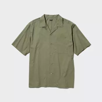 UNIQLO рубашка с открытым воротником и коротким рукавом
