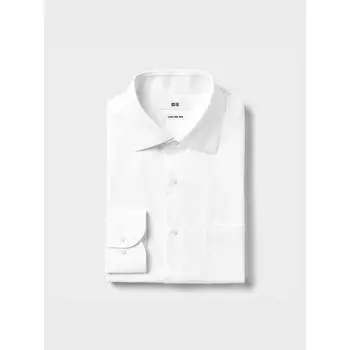 Uniqlo Рубашка Super Non Iron с длинным рукавом и полушироким воротником 00 WHITE/MEN S