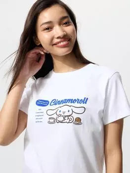 Uniqlo Sanrio CharacTers UT Графическая футболка с коротким рукавом G 00 WHITE/WOMEN XS
