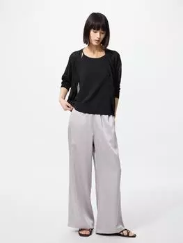 Uniqlo Сатиновые легкие брюки 03 GRAY/WOMEN S