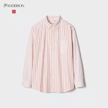 UNIQLO Широкая рубашка из очень тонкого хлопка с длинными рукавами