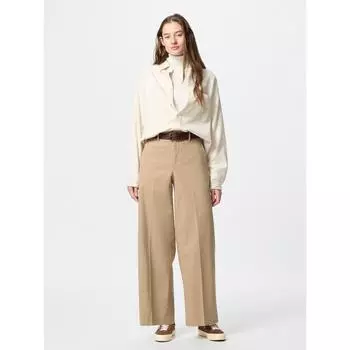 Uniqlo Широкие брюки чинос, длина штанины 77 см, длинная длина 09 BLACK/WOMEN XS