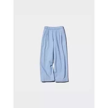 Uniqlo Широкие брюки для девочек из шамбре 63 BLUE/KIDS 100
