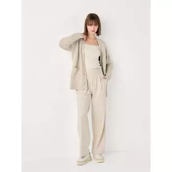 Uniqlo Широкие брюки Tuck, растягивающиеся в 2 стороны, длина штанины 76 см 30 NATURAL/WOMEN XS
