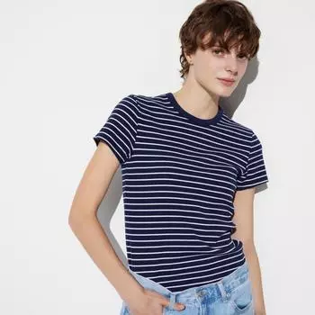 UNIQLO Soft Lip Stripe Crewneck Футболка с коротким рукавом