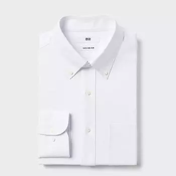 UNIQLO Super Non Iron Jersey Рубашка с длинным рукавом и воротником на пуговицах A