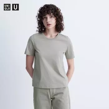 UNIQLO SUPIMA ХЛОПОК с круглым вырезом Т с короткими рукавами