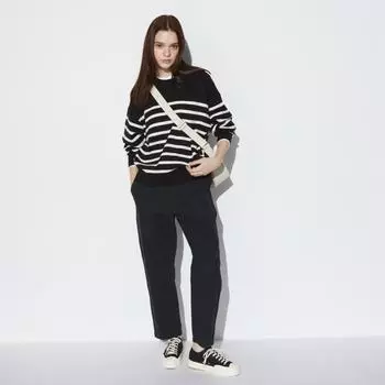 UNIQLO Свободные брюки до щиколотки, однотонные