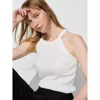 Uniqlo Топ-бюстгальтер с бретелью через шею 00 WHITE/WOMEN S