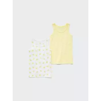 Uniqlo Топ-майка из хлопковой сетки Bt Joy Of Print 2 шт. 01 OFF WHITE/BABY 80