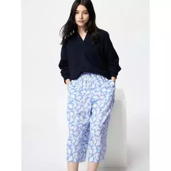 Укороченные брюки Uniqlo Rayon Relaco Leaf 61 BLUE/WOMEN M