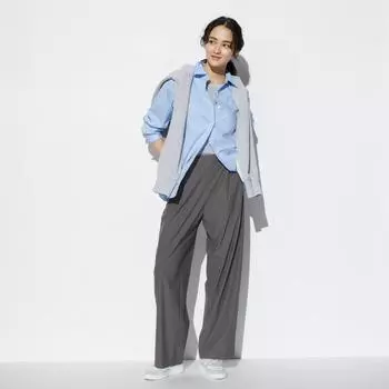 UNIQLO Ultra Stretch Airism Прямые широкие брюки, длина по ноге 70, длина 72 см.