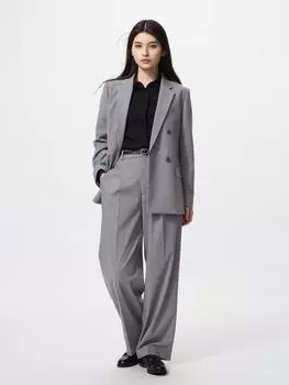 Uniqlo Умные широкие брюки Длина штанины 70 74 см 05 GRAY/WOMEN XS