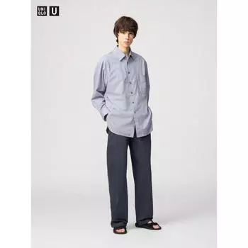 Uniqlo Wide Fit Chino Pants Длина штанины 85,5 см Длинная длина 07 GRAY/MEN 73