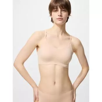 Uniqlo Япония беспроводной бюстгальтер свободный U-образный вырез 09 BLACK/XS