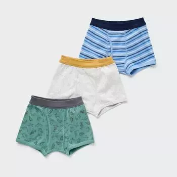 Uniqlo Япония Боксеры для мальчиков с открытой передней частью 3 шт. в упаковке 01 OFF WHITE/120