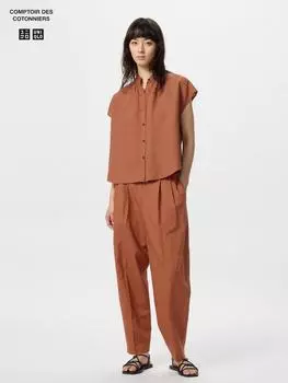 Uniqlo Япония Брюки-бочки из льна 26 ORANGE/XS