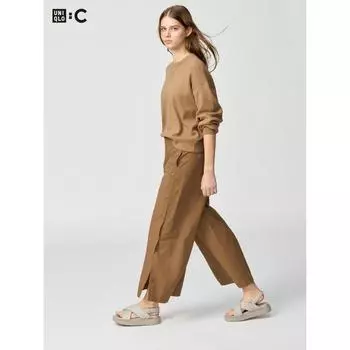 Uniqlo Япония брюки с застежкой сбоку 56 OLIVE/55