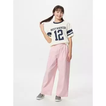 Uniqlo Япония Девушки Подвернуть Широкие Брюки 09 BLACK/100