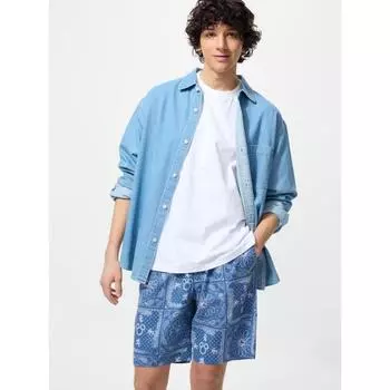 Uniqlo Япония Disney в синих льняных шортах Easy 63 BLUE/XS