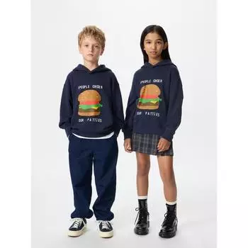 Uniqlo Япония Губка Боб Кактус Растение Блошиный рынок Толстовка с капюшоном 69 NAVY/100