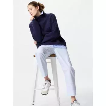 Uniqlo Япония хлопок свободные брюки до щиколотки длинные 61 BLUE/XS