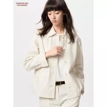 Uniqlo Япония льняная хлопковая куртка 09 BLACK/S