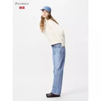 Uniqlo Япония прямые джинсы длинные 63 BLUE/21