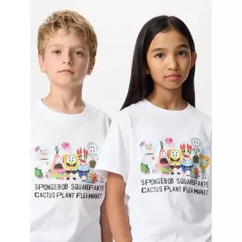Uniqlo Япония Spongebob Кактус Растение Блошиный рынок Ut 00 WHITE/110