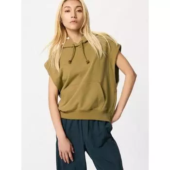 Uniqlo Япония Толстовка Без Рукавов Худи 33 KHAKI/XS