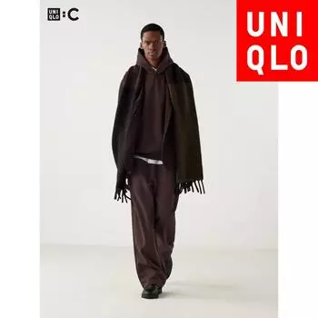 Uniqlo Япония Толстовка Широкие Брюки Длинные 03 GRAY/XL