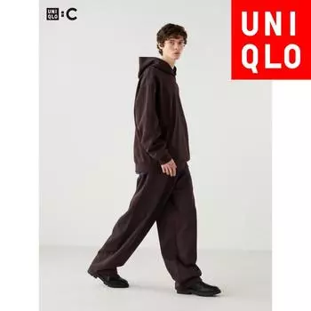 Uniqlo Япония Толстовка Широкие Штаны 03 GRAY/XS