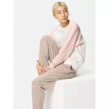 Uniqlo Япония Ультра-эластичный комплект с длинным рукавом 10 PINK/XS