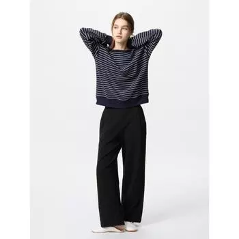 Uniqlo Япония Ультра-эластичный комплект с длинным рукавом 01 OFF WHITE/XS