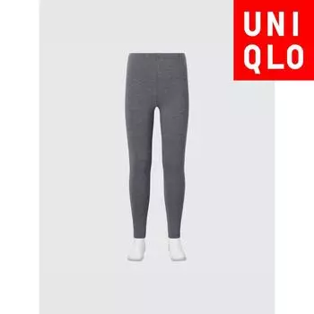 Uniqlo Япония ультра теплые колготки Heattech Cotton 08 DARK GRAY/100