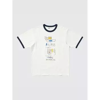 Uniqlo Япония Жан Мишель Баския Ut Свободный крой 01 OFF WHITE/XS
