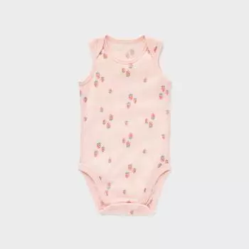 UNIQLO ЯПОНИЯ Боди без рукавов Joy of Print из хлопковой сетки 12 PINK/70