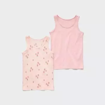 Uniqlo Japan Joy Of Print Хлопковые сетчатые майки-топы, 2 шт. в упаковке 01 OFF WHITE/80