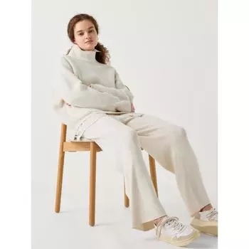 Uniqlo Япония моющиеся трикотажные брюки в рубчик, длинные 09 BLACK/XS