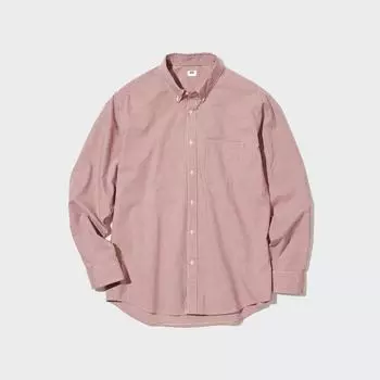 UNIQLO ЯПОНИЯ Рубашка из очень тонкого хлопка в широкую клетку с воротником на пуговицах и длинными рукавами