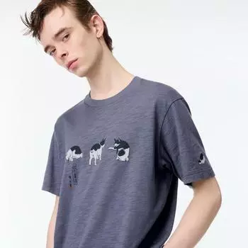 UNIQLO ЯПОНИЯ, стандартный крой с короткими рукавами и японским рисунком животных UT