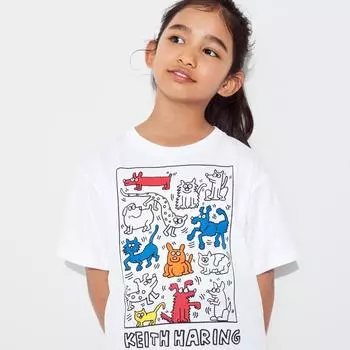 UNIQLO ЯПОНИЯ UT Архив UT Кит Харинг с коротким рукавом 00 WHITE/110