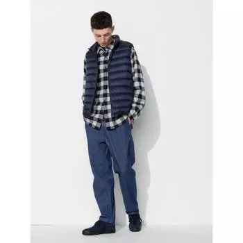 Uniqlo Японские эластичные легкие брюки по щиколотку из денима 07 GRAY/XS