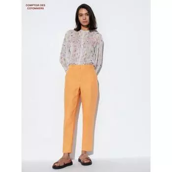Uniqlo Японские льняные брюки длиной до щиколотки 61 BLUE/M