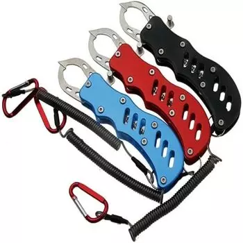 UNIQOCK Fish Grip рыболовный легкий алюминиевый нержавеющий рыболовный захват с карабином набор из 3 штук - красный