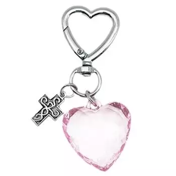 Unique Aesthetic Heart Keychain Eye Catching Keychain Key Charm Fashionable Accessory for Bag Purse Backpack розовый