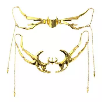 Unique Alien Fluid Face Accessory Nose Chin Mechanical Mask Futuristic Fashion Jewelry Elegant Party Accessories золотой