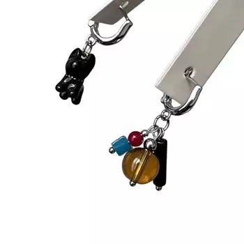 Unique Black Dog Asymmetric Earrings Playful Black Dog Earrings Designed For Those Who Appreciate Pet Inspired Jewelry T1