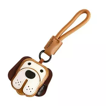 Unique Bulldog Design Leather Keychain Lightweight and Practical Bag Pendant Key Holder for Fashion Enthusiasts B